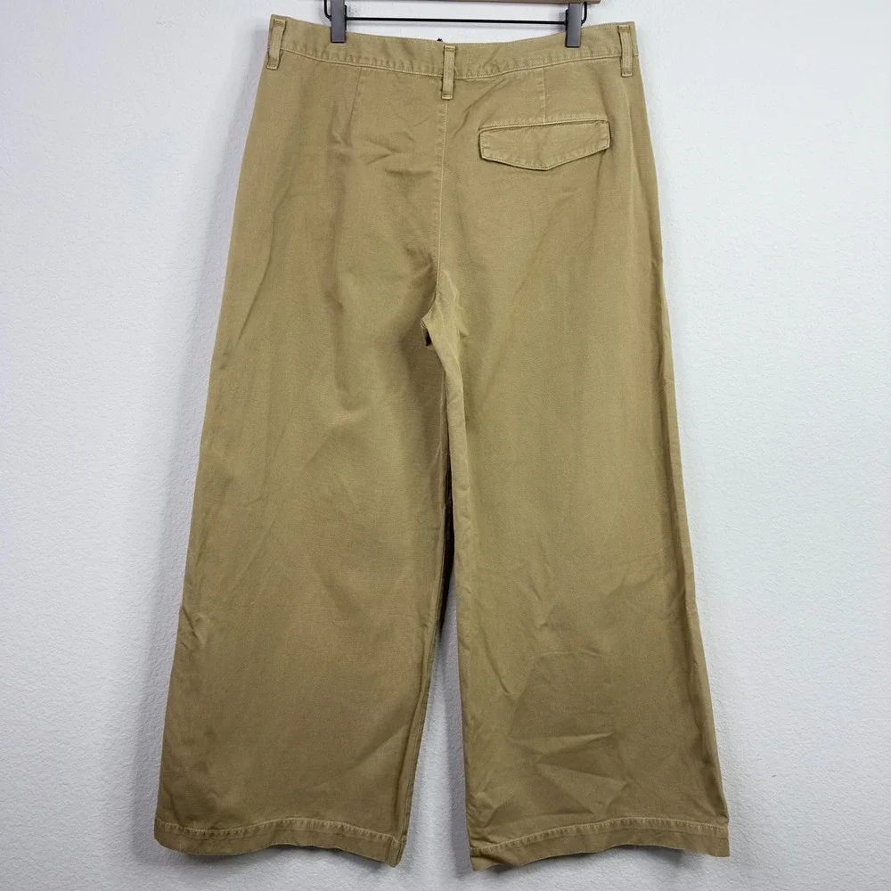 AGOLDE Daryl Pants Women 31 Brown Khaki Wide Leg Palazzo Utility Boho Minimalist - Picture 2 of 6